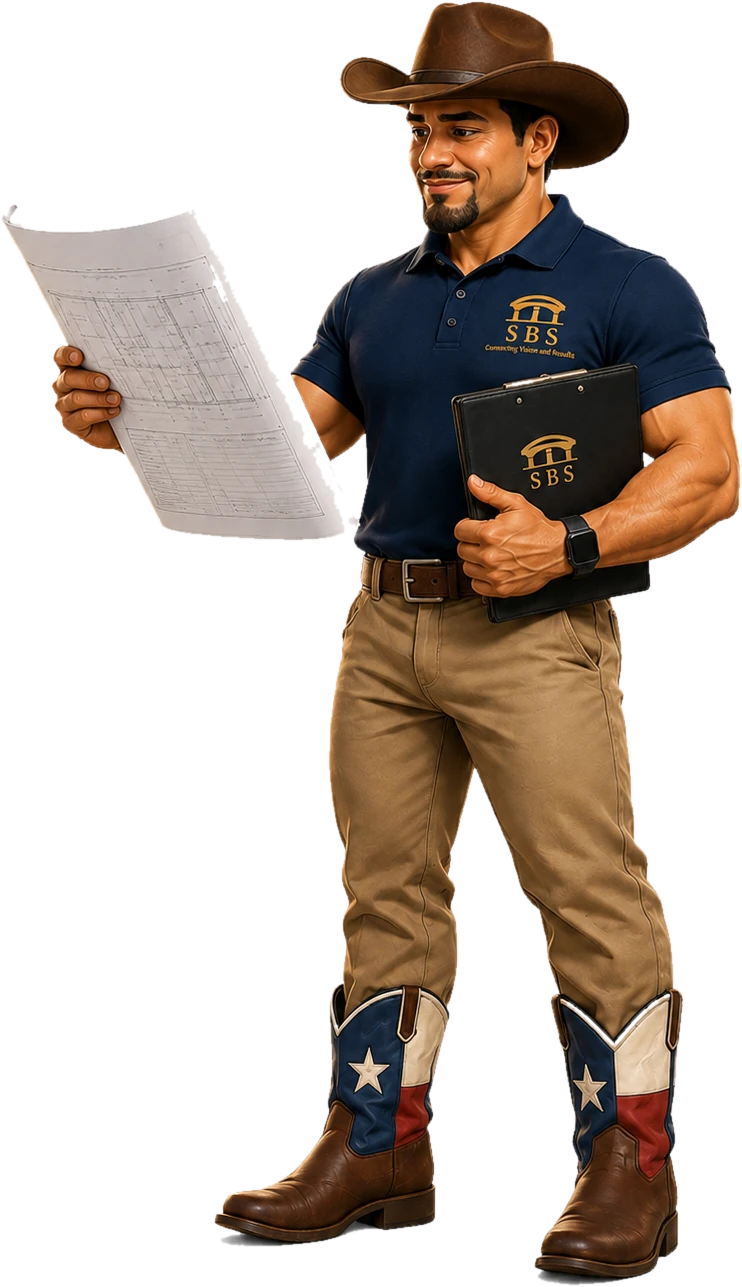 SBS estimator reviewing plans and takeoff documents